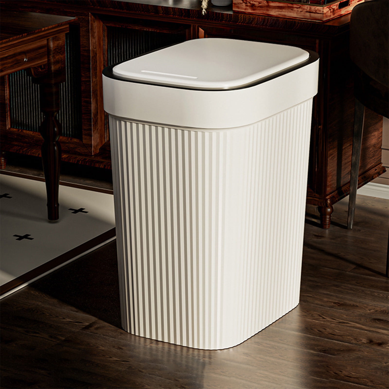 Touch Trash Can under $5! Cagogo Press Top Trash Can with Flip Lid, Kitchen Bathroom Garbage Bin, Space Saving Waste Basket, Touch Top Trash Can, Modern Household Waste Container