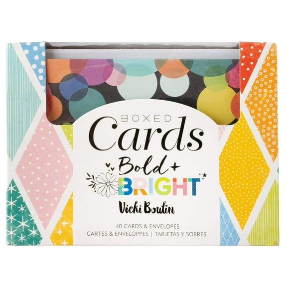 American Crafts A2 Cards W/Envelopes (4.375"X5.75") 40/Box-Vicki Boutin Bold And Bright