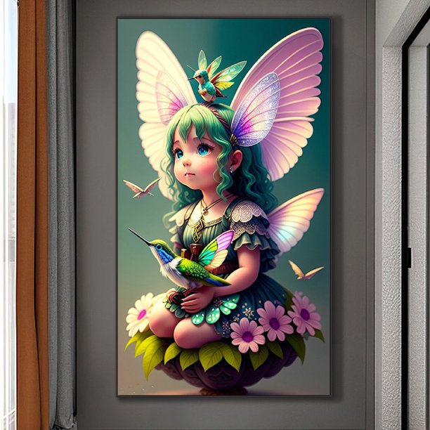 Pintura de diamante 5D DIY Taladro redondo completo Chica Decoración del hogar Artesanía (V4866) Hugtrwg Para estrenar