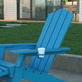 thumbnail image 6 of Emma + Oliver Set of 2 Adirondack Chairs with Cup Holders and Pull Out Ottoman, All-Weather HDPE Indoor/Outdoor Lounge Chairs in Blue, 6 of 12