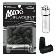 Mack's Blackout Soft Foam Earplugs, 7 Pair with Travel Case - 32 dB Highest NRR, Comfortable Ear Plugs for Concerts, Jam Sessions, Nightclubs, Loud Events and Shooting Sports