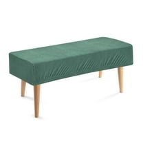 Dining Bench Cover, Stretch Piano Long Bench Stool Slipcover, Rectangle Washable Seat Cushion Protector for Living Room, Bedroom and Kitchen, Green