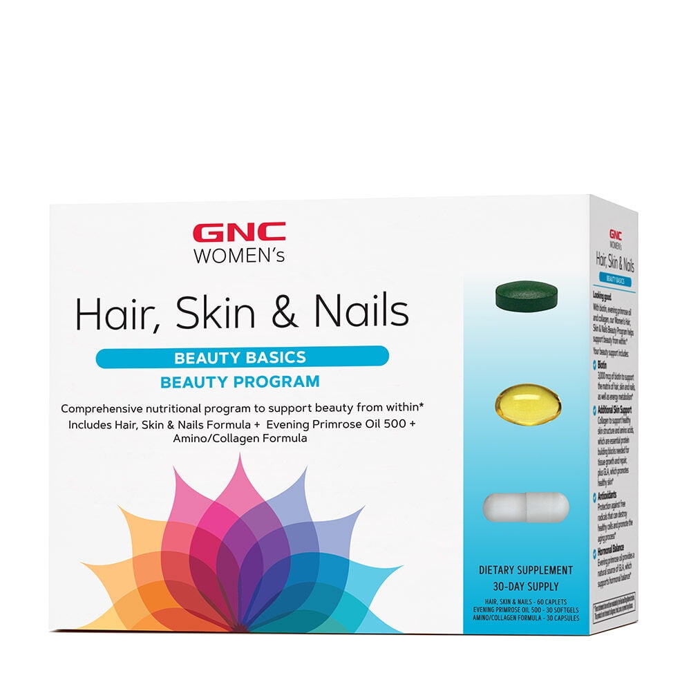 GNC HAIR, SKIN, & NAILS BEAUTY PROGRAM, 30Day Supply, 3Part Kit