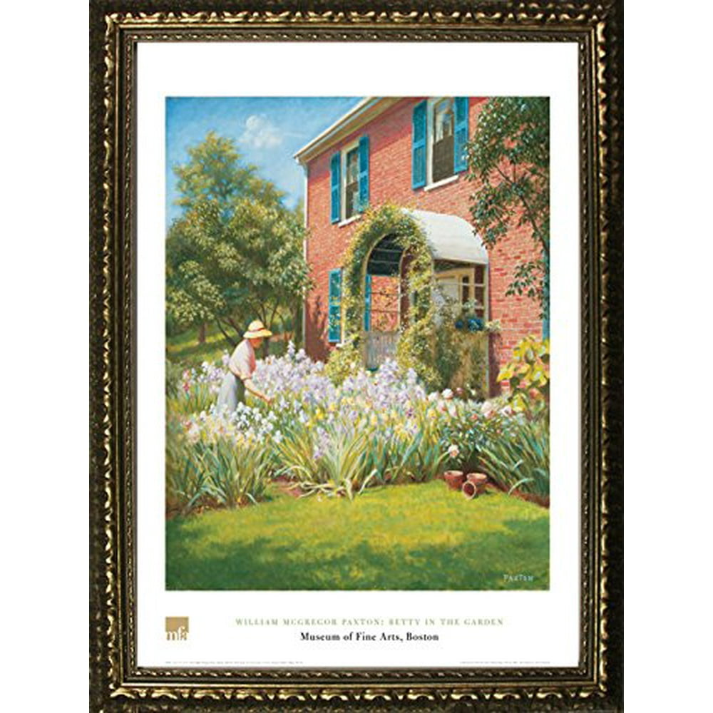 FRAMED Betty In The Garden by William McGregor Paxton 32x24 Art Print ...