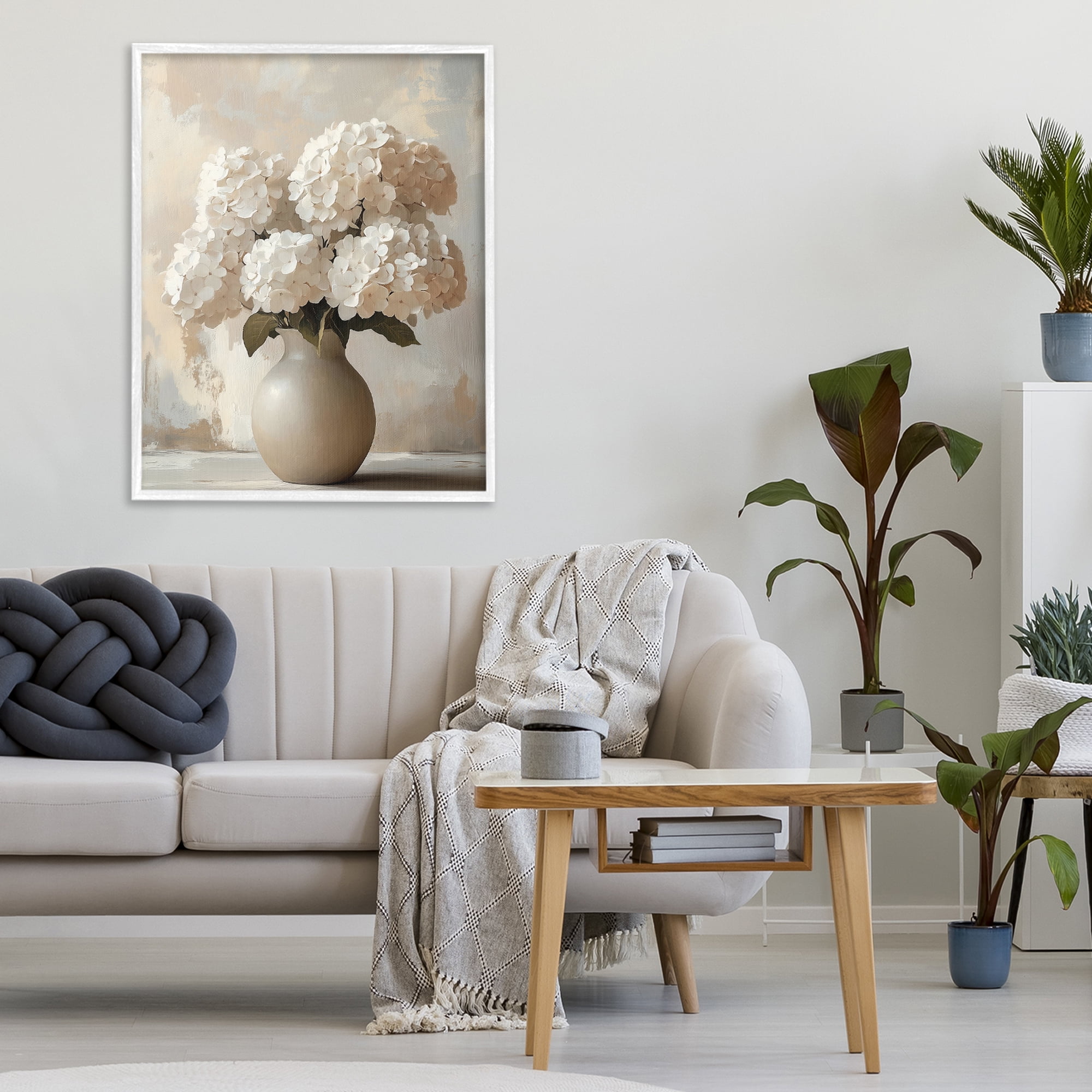 Stupell Industries Vase of Hydrangeas in Bloom White Framed Giclee Art, design by LSR Design Studio