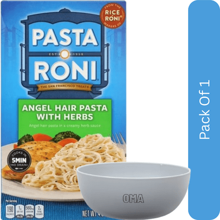 Pasta Roni Angel Hair Pasta with Herbs – 4.8 oz Box-With White Bowl By OMA