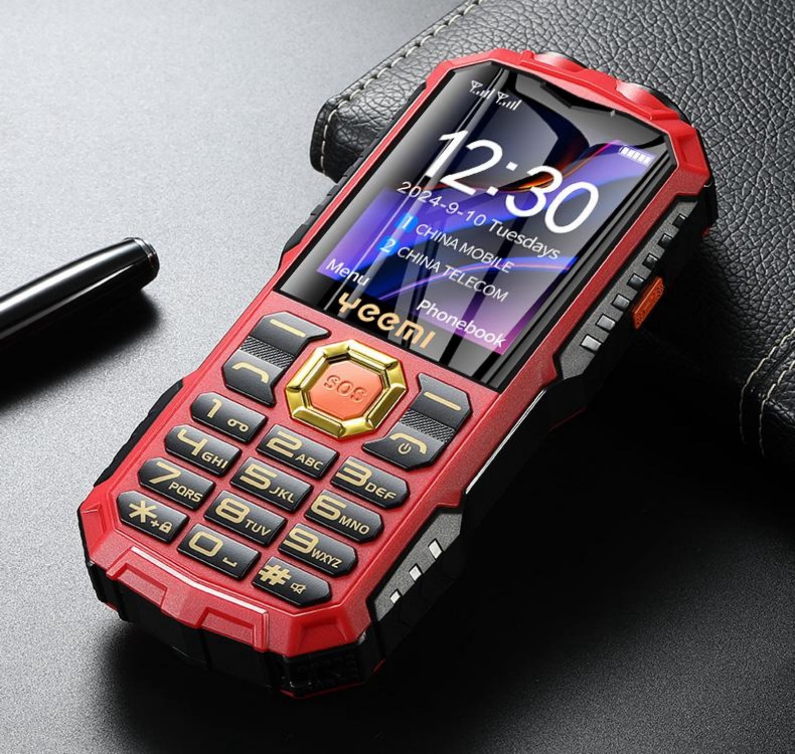 YUNAFFT 2G Rugged Phone, Unlocked Cell Phone, Elderly Mobile Phone with 2.6in Screen, Dual LED Flashlight, Big Speaker, SOS, Radio, Bluetooth