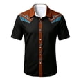 thumbnail image 2 of Little Boys Shirts Western Print Cowboy Short Sleeve Shirt with Button Down Design Clothes Size 5-6T, 2 of 2