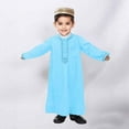 thumbnail image 2 of LIIPEE Boys Girls T-Shirts Spring Summer Casual Loose Long Sleeve Embroidered Robe Toddler Versatile Everyday Wear Tee Shirts,Blue,4-5 Years, 2 of 6