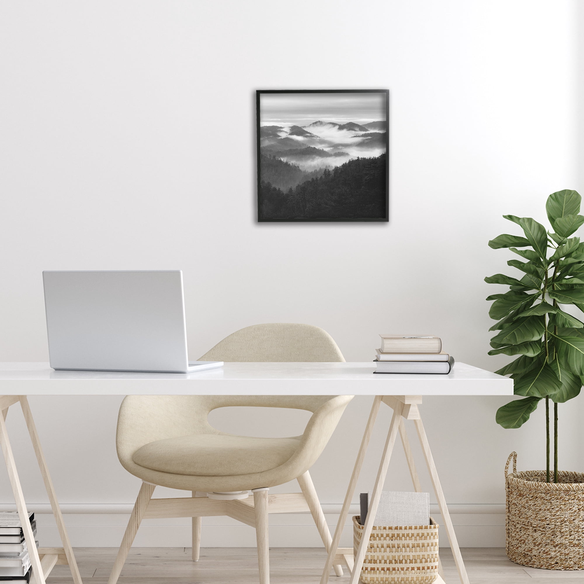 Stupell Industries Smoky Mountains Forest Black Framed Giclee Art, design by Nicholas Bell