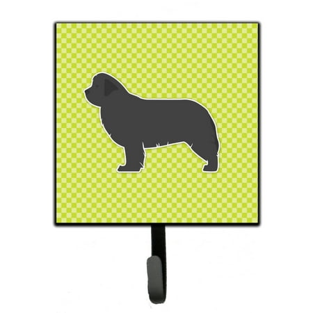 

Carolines Treasures BB3864SH4 Newfoundland Checkerboard Green Leash or Key Holder 7Hx4.25W multicolor