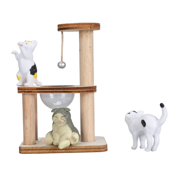 Árbol Para Gatos De Casa De Muñecas, Divertidos Juguetes Interactivos Para Gatos En Miniatura, Decorativos, Portátiles Para Escritorio Y Mesita De Noche