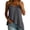 Gray-05, variant on Women's Sleeveless Cami with Asymmetrical Ruffle Hem, Lightweight Linen-Look Trendy Fashion Top for Summer