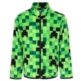 thumbnail image 1 of Chaqueta Minecraft Creeper para niños pequeños, forro polar con cremallera, verde 7-8, 1 of 9