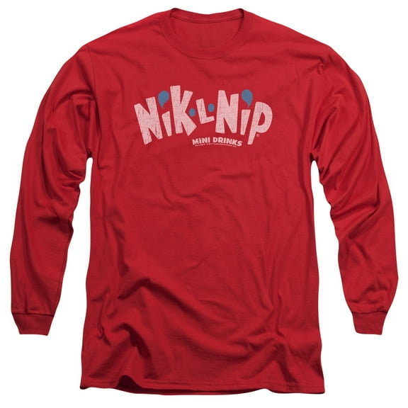 Dubble Bubble Distressed Logo Long Sleeve Adult 18/1 T-Shirt Red
