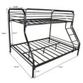 thumbnail image 4 of Tcbosik Bunk Bed Twin Over Full Size, Metal Bed Frame with Safety Guardrail and Built-in Ladder for Bedroom, No Box Spring Needed, Space Saving, Black, 4 of 7