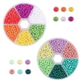 thumbnail image 1 of 3800pcs Glass Seed Beads, 3mm Bracelet Beads Set, Assorted Glass Beads with Plastic Storage Box, 1 of 5