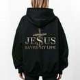 thumbnail image 3 of Jesus Christ Saved My Life Hoodie – Double Sided Christian Cotton Pullover, Religious Faith Based Hoodie, Unisex Gift for Men and Women, 3 of 7