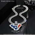 thumbnail image 2 of Texans 24-Inch Gem Chain Necklace - Silver Finish - Houston Fan Jewelry for Game Day & Gifts, 2 of 4