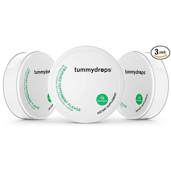 Crushed Peppermint Tummydrops (Pack of 3 Tins-54 Total Drops)