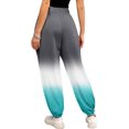 thumbnail image 3 of Casual Clashing Colours Trousers for Women Elastic Waist Sporty Gym Fit Jogger Sweatpants Track Cuff Pants, 3 of 5