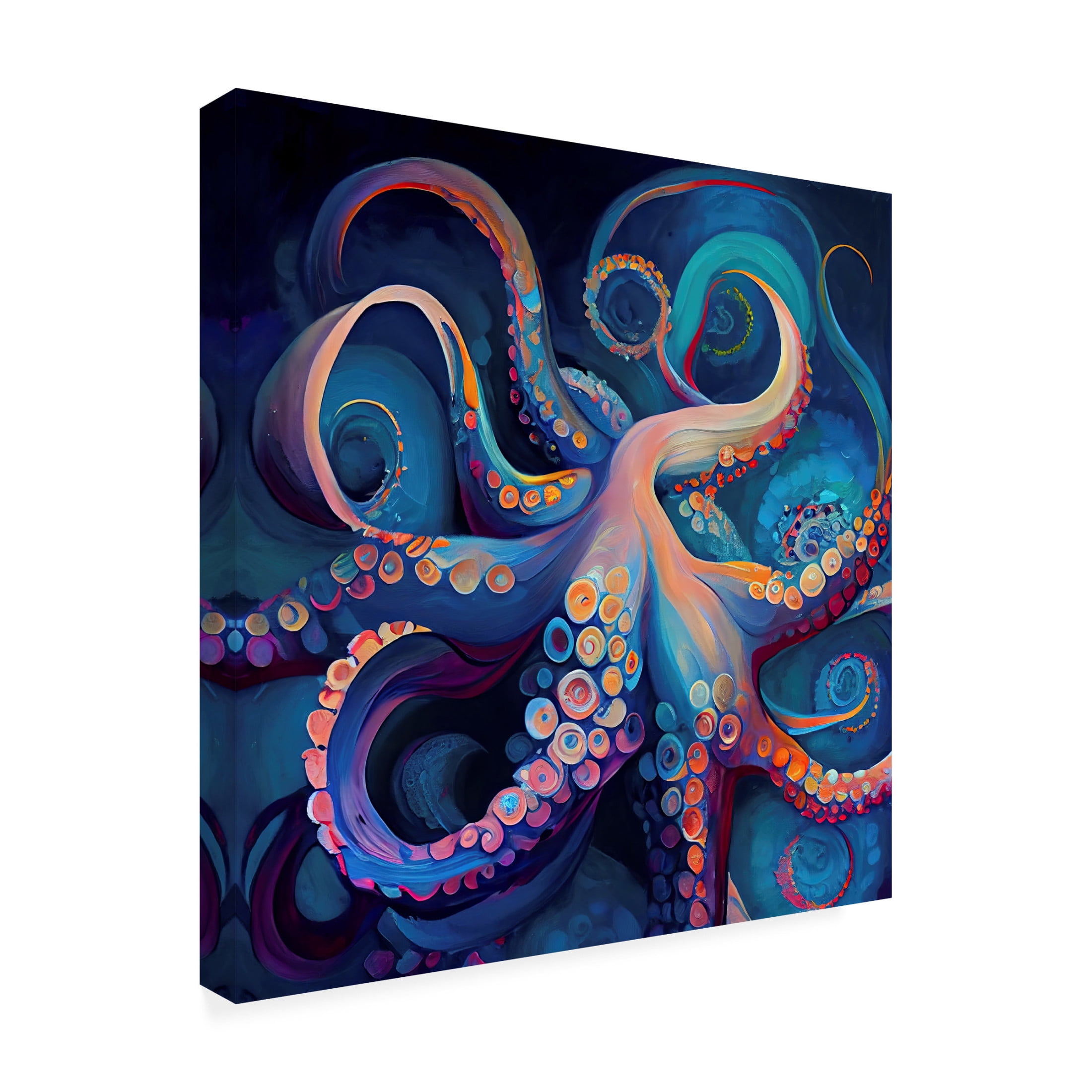 Canvas Wall Art - Sasha 'Octopus Abstractions' Wall Art for Living Room, Bedroom, or Office Décor by Trademark Fine Art - 18 x 18 Inches