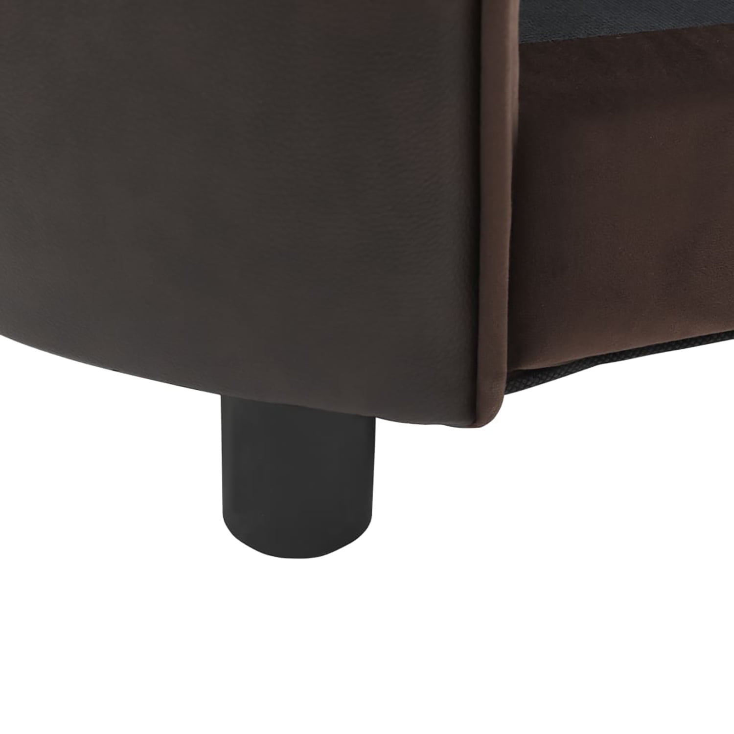 Pefilos 27.2" Dog Sofa for Small Pets, Stylish Pet Furniture Sofa/Cat Couch Plush and Faux Leather, Brown Pefilos 27.2" Dog Sofa for Small Pets, Stylish Pet Furniture Sofa/Cat Couch Plush and Faux Leather, Brown