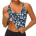 thumbnail image 4 of Vsdgher Dental Seamless Print Women Sleeveless Athletic Tank Top Built-in Bra Camisole Sports Vest for Yoga Running Fitness Exercise with Removable Pads, 4 of 8