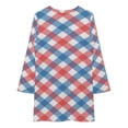 thumbnail image 3 of American Flag Blue Red White Loose Dress Evening Dress Summer Dresses for Women Luxury Dress Long Sleeved Dress, 3 of 4