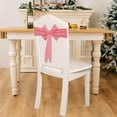 thumbnail image 2 of Stretchy Christmas Bow Chair Cover Decor, Elastic Band Tie-On Decoration for Dining Chair Back Holiday Party Decor(Pink), 2 of 6