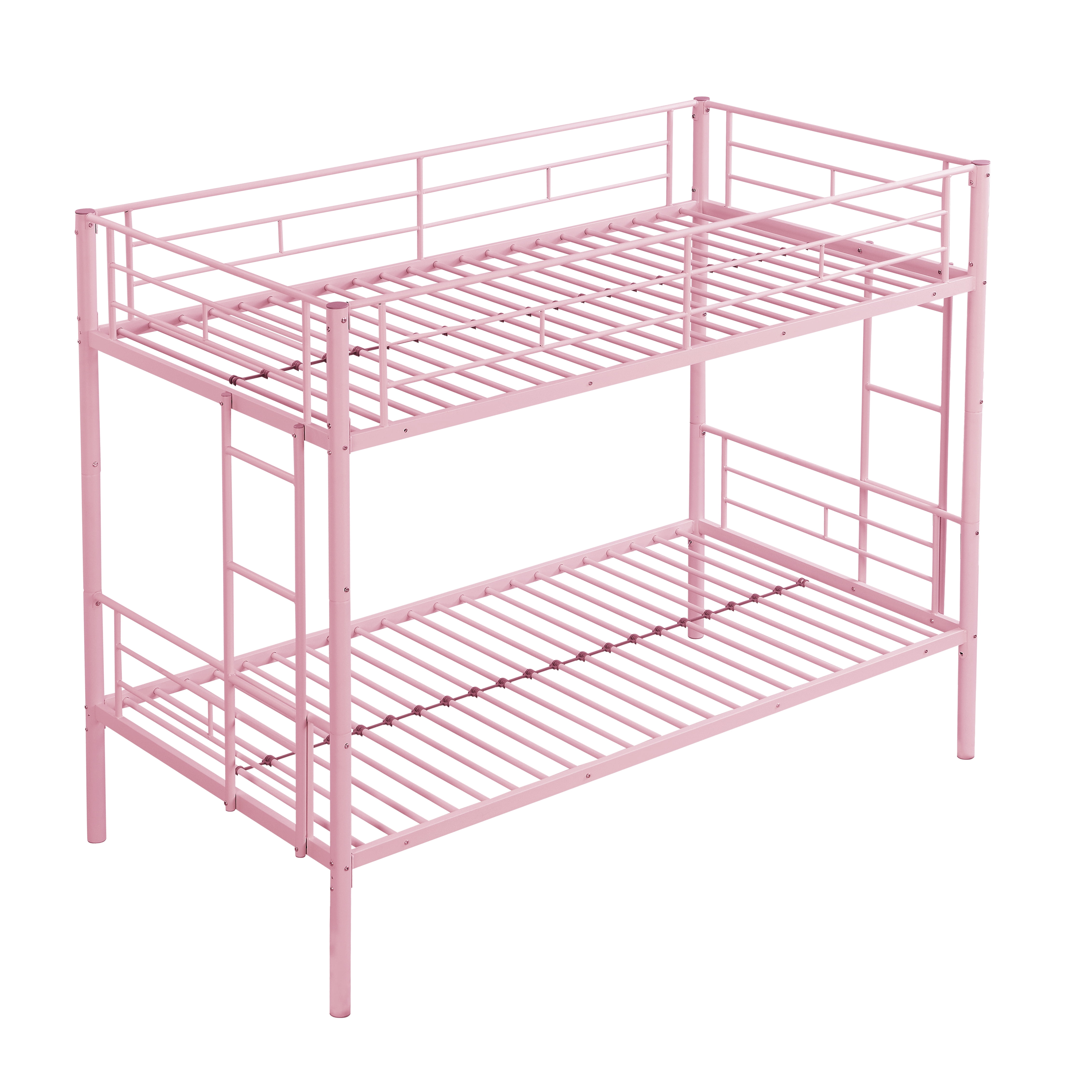 Metal Bunk Bed Pink Twin Over Twin