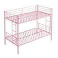 thumbnail image 2 of New ​Twin Over Twin Metal Bunk Bed - Pink, Space-Saving Modern Design with Safe Stairs, Easy Assembly, No Box Spring Needed, 250/350 LBS Capacity​​, 2 of 6