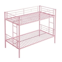 METAL BUNK BED PINK Twin Over Twin
