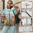 thumbnail image 6 of SCRAWLGOD Flower Women Hooded Zippered Sweatshirts for Women Lightweight Oversized Zip Up Hoodie Women Long Sleeve Zipup Hoodie Women Plus with Pockets Ladies Hoodies Zip Front Size M, 6 of 7