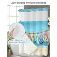 thumbnail image 4 of No Hook Cloth Fabric Shower Curtain with Snap in Liner, Beach Slippers Waterproof Shower Curtains Set with See Through Top Window, Blue Summer Ocean Coastal Shell Bath Curtains Shower 72"x84", 4 of 6