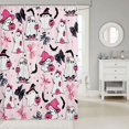 thumbnail image 2 of Manfei Ghost With Bow Shower Curtain 72Wx78L,Black Halloween Bat Bath Curtain, 2 of 5