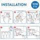 thumbnail image 5 of Toallero de baño BRI Adhesivo con 3 ganchos de acero inoxidable, 5 of 5
