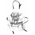thumbnail image 1 of Saying Apron, Classic Monochrome Cursive Style Written Learn to Create Your Dream Text Graphic, Unisex Kitchen Bib with Adjustable Neck for Cooking Gardening, Adult Size, Black White, by Ambesonne, 1 of 4