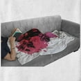 thumbnail image 6 of Wine Soft Flannel Fleece Throw Blanket, Hand Drawn Sketch Illustration Splash Watercolor Heart I Love Drink Theme, Cozy Plush for Indoor and Outdoor Use, 60" x 80", Pink Coral Black, by Ambesonne, 6 of 6