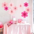 thumbnail image 6 of Slccxzc 9pcs Pink Paper Flower Fan Set Wall Backdrop Hanging Party Decorations, 6 of 7