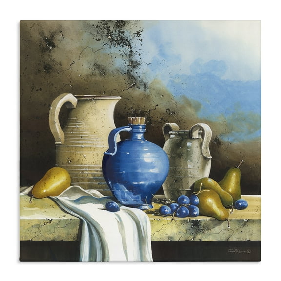 Stupell Industries Country Vineyard Still Life Food & Beverage Painting Wrapped Canvas Art Print Wall Art, 17 x 17