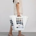 thumbnail image 2 of Flexible Plastic Laundry Basket - Square Storage Hamper with Side Handles for Easy Carrying - Versatile Organizer for Laundry, and Household Storage, White 50 Litter, 2 of 6