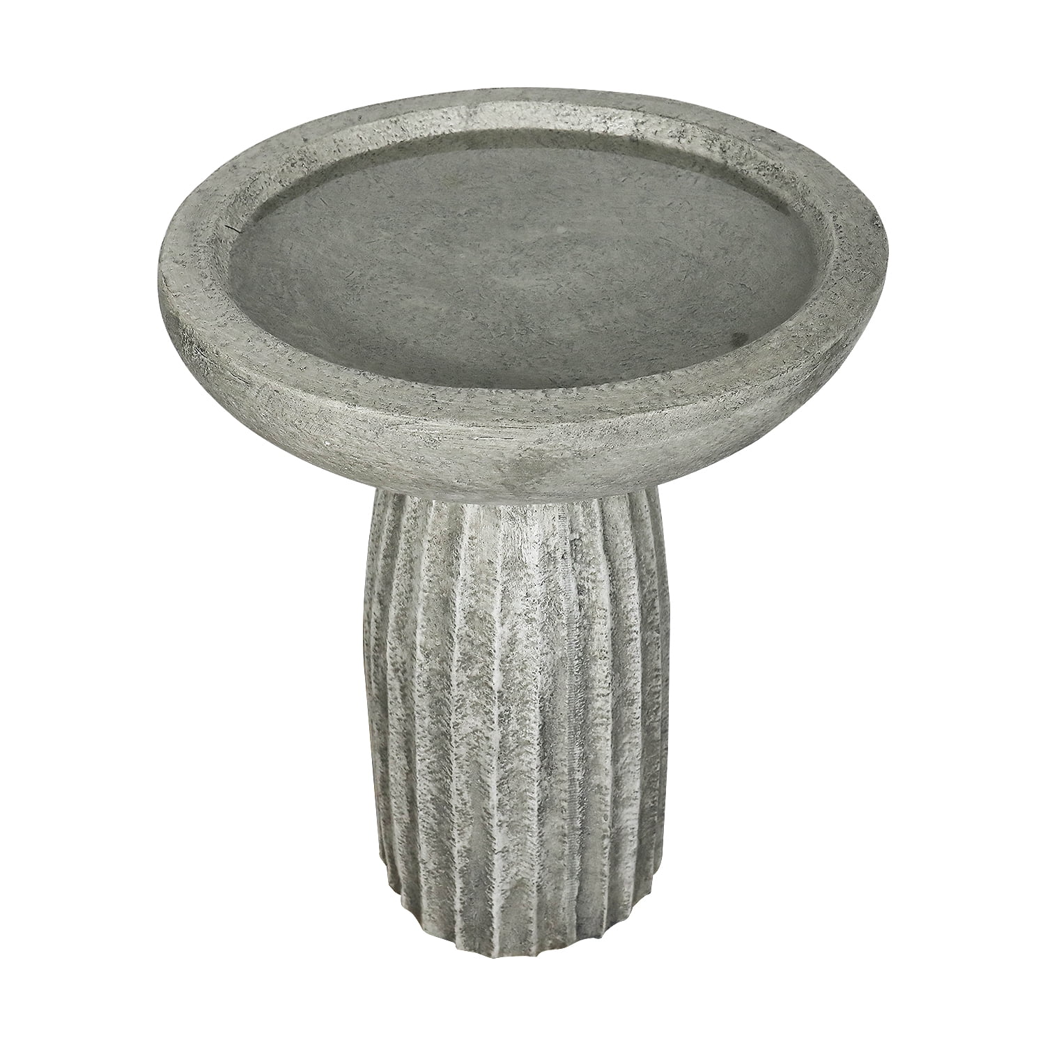 24.4" Tall Outdoor Concrete Bird Bath – Stone-Look Pedestal Birdbath for Garden, Lawn, Yard, and Backyard Décor