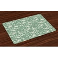 thumbnail image 1 of Ambesonne Floral Place Mats Set of 4, Victorian Rose Bouquet, Standard Size, Reseda Green Cream, 1 of 4