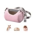 thumbnail image 1 of Bolsa de transporte para hámster enano, bolsa portátil cilíndrica cálida para exteriores con correa ajustable para un solo hombro (rosa), 1 of 5