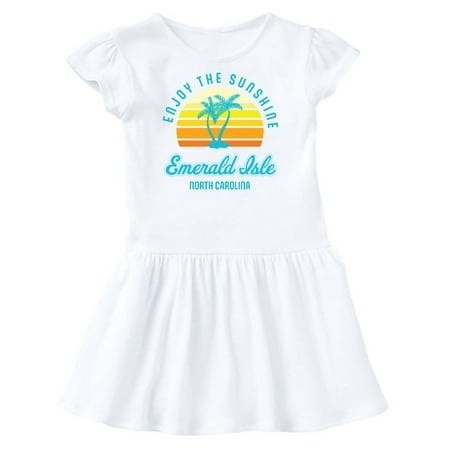 

Inktastic Summer Enjoy the Sunshine Emerald Isle North Carolina Blue Gift Toddler Girl Dress