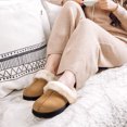 thumbnail image 6 of HomeTop Women's Classic Suede Memory Foam Slippers Durable Sole with Warm Faux Fur Collar, 6 of 6