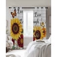 thumbnail image 3 of Sunflower Gray Check Blackout Curtains 63 Inches Long for Bedroom, Farmhouse Flowers Butterfly Thermal Insulated Room Darkening Black Out Window Curtain Panels Grommet Drapes for Living Room, 3 of 8