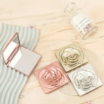 Joernso Portable Foldable Makeup Mirror Vintage Rose Double-sided Vanity Mirror High Clarity Men Women Pocket Travel Handheld Square Cosmetic Mirror