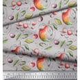 thumbnail image 3 of Soimoi Gray Rayon Crepe Fabric & Berries Fruits Print Sewing Fabric Yard 46 Inch Wide, 3 of 3